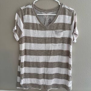 Striped V-Neck Women's Top